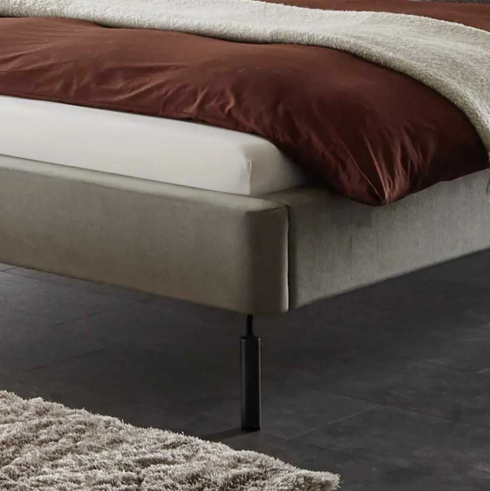 Designbett in Anthrazit Webstoff - Raufy