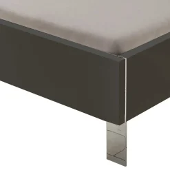 Designbett in Dunkelgrau mit Chrom - Bambina