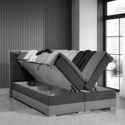 Designbett in Schwarzbraun und Weiß - Crocodile