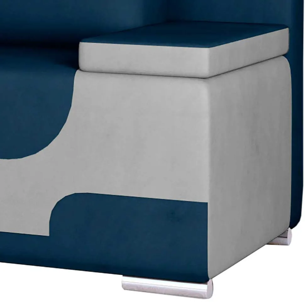 Design-Bettcouch in Dunkelblau und Hellgrau - Brooks