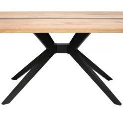 Design-Eichentisch mit Buchenholz-Spidergestell - Drakura