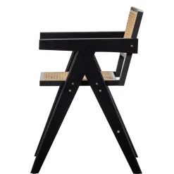 Designer Armlehnenstuhl aus Rattan Wiener Geflecht - Leano