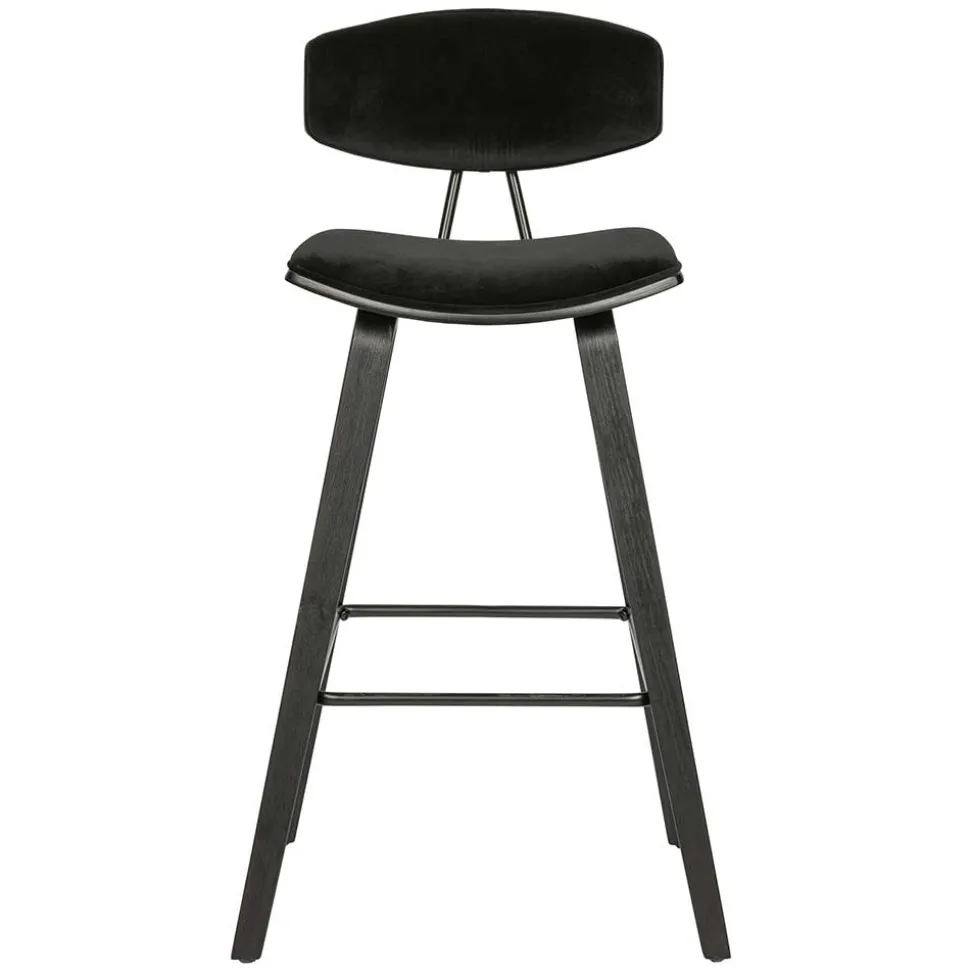 Designer Barstuhl in Schwarz Samt - Laccaro (2er Set)