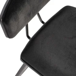 Designer Barstuhl in Schwarz Samt - Laccaro (2er Set)