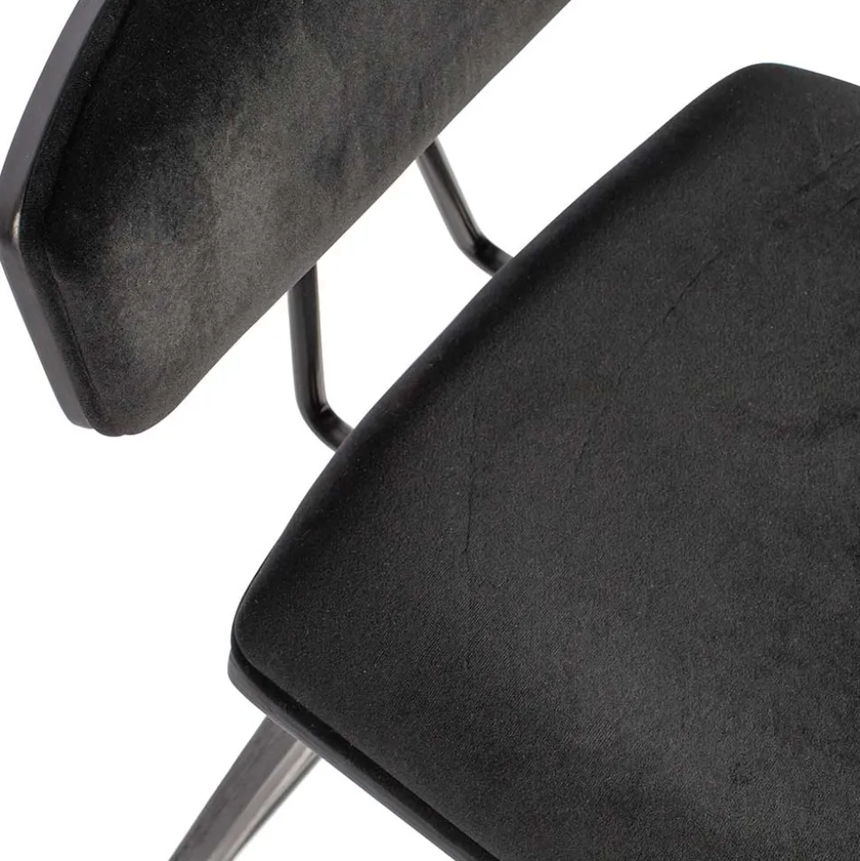 Designer Barstuhl in Schwarz Samt - Laccaro (2er Set)