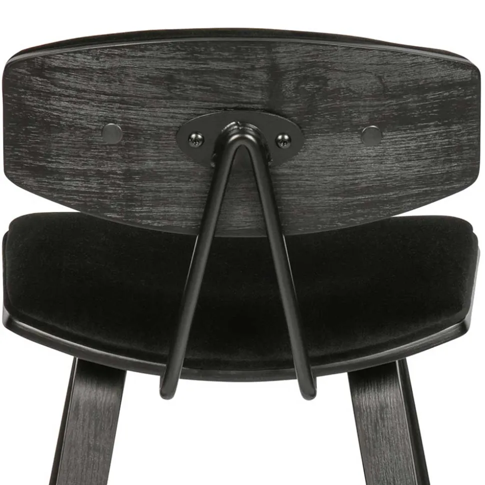 Designer Barstuhl in Schwarz Samt - Laccaro (2er Set)