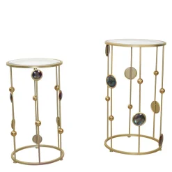 Designer Beistelltisch aus Spiegelglas - Quarzas