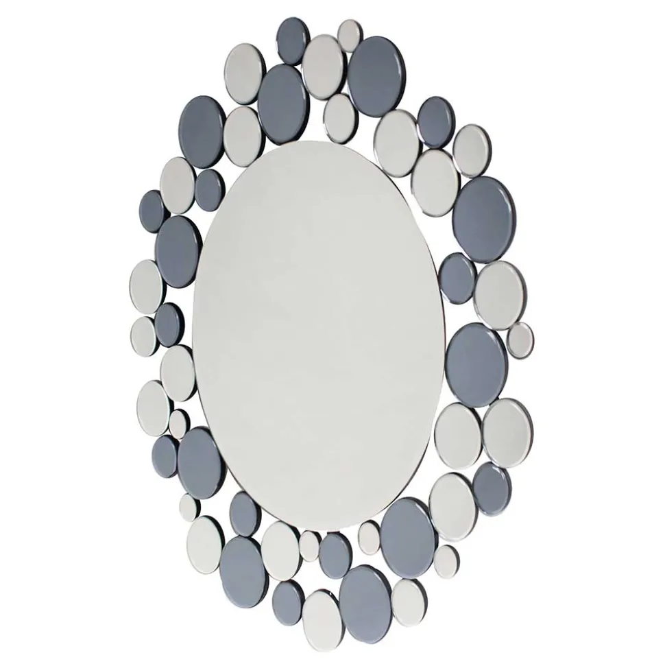 Designer Glasspiegel in Grau & Silber - Martinez