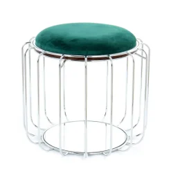 Designer Hocker in Grün Samt - Mundary