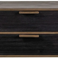 Designer Nachtkommode in Schwarz & Altmessing - Sianner