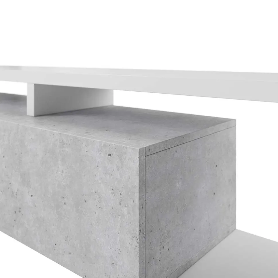 Designer TV Anbauwand in Betonoptik - Venatio (dreiteilig)