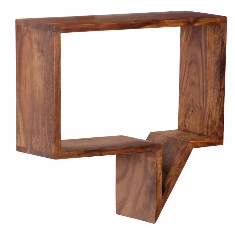 Designer Wandregal Set Hoslo aus Massivholz Sheesham (zweiteilig)