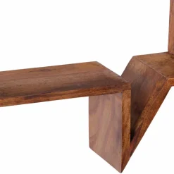 Designer Wandregal Set Hoslo aus Massivholz Sheesham (zweiteilig)