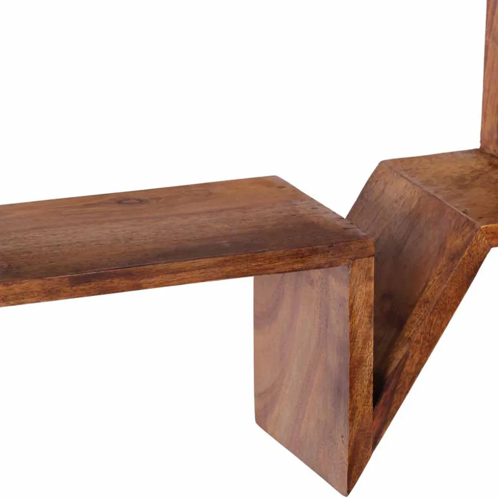 Designer Wandregal Set Hoslo aus Massivholz Sheesham (zweiteilig)