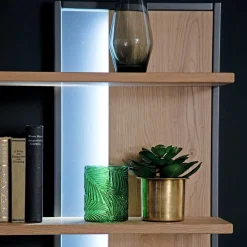 Designer Wohnwand aus Eiche - Assela (vierteilig)