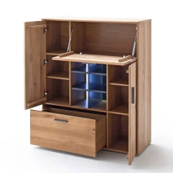 Designer Wohnwand aus Eiche - Assela (vierteilig)