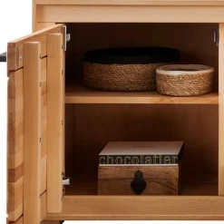 Designer Wohnwand aus massiver Kernbuche - Sarosca (vierteilig)