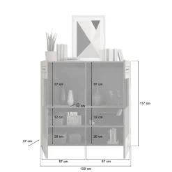 Designer Wohnwand Möbel 320 cm breit - Scarlett (dreiteilig)