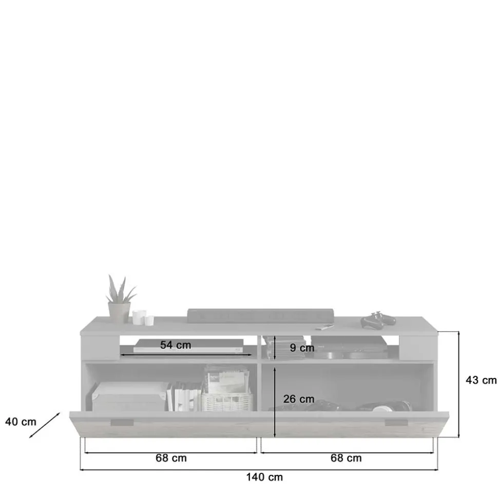 Designer Wohnwand Möbel 320 cm breit - Scarlett (dreiteilig)