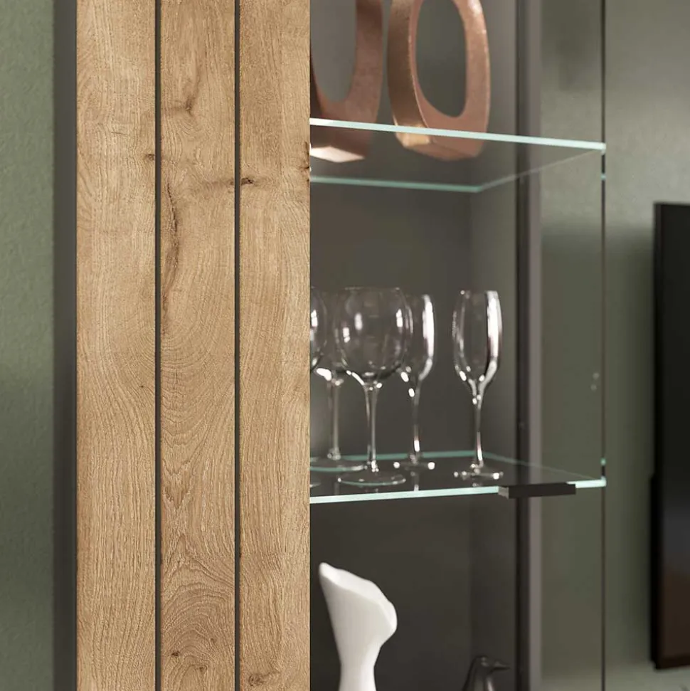 Designer Wohnwand Möbel 320 cm breit - Scarlett (dreiteilig)