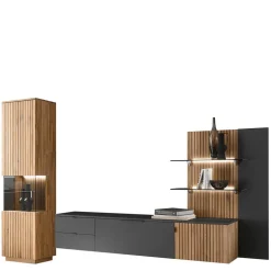 Designer Wohnwand Möbel mit LED - Cruzca (dreiteilig)