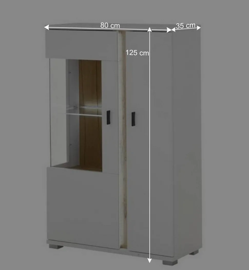 Designer Wohnwand mit LED Beleuchtung - Racelyn (vierteilig)