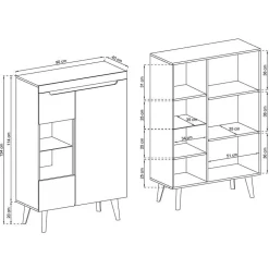 Designer Wohnwand Scandi Chic - Olcian (vierteilig)