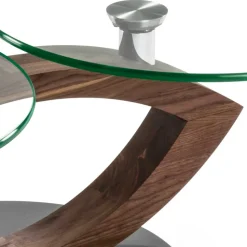 Designertisch fürs Wohnzimmer mit runden Glasplatten - Emre