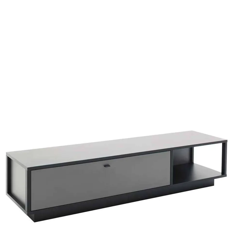 Designer-Wohnwand Möbel in Grau - Ridona (dreiteilig)