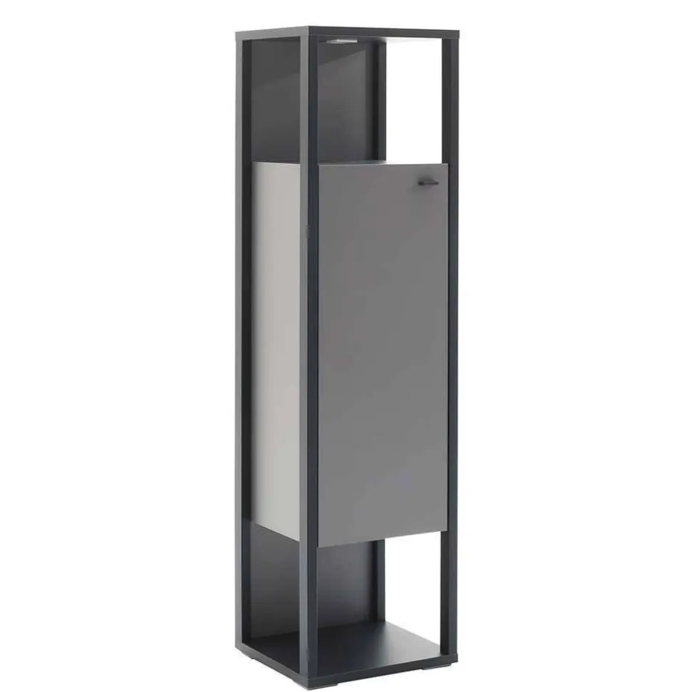 Designer-Wohnwand Möbel in Grau - Ridona (dreiteilig)