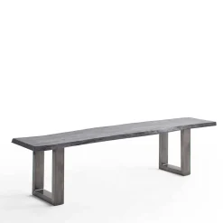 Design-Küchenbank mit Baumkanten Akazie Grau - Salmasion