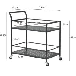 Design-Küchenwagen in Schwarz - Panfreda