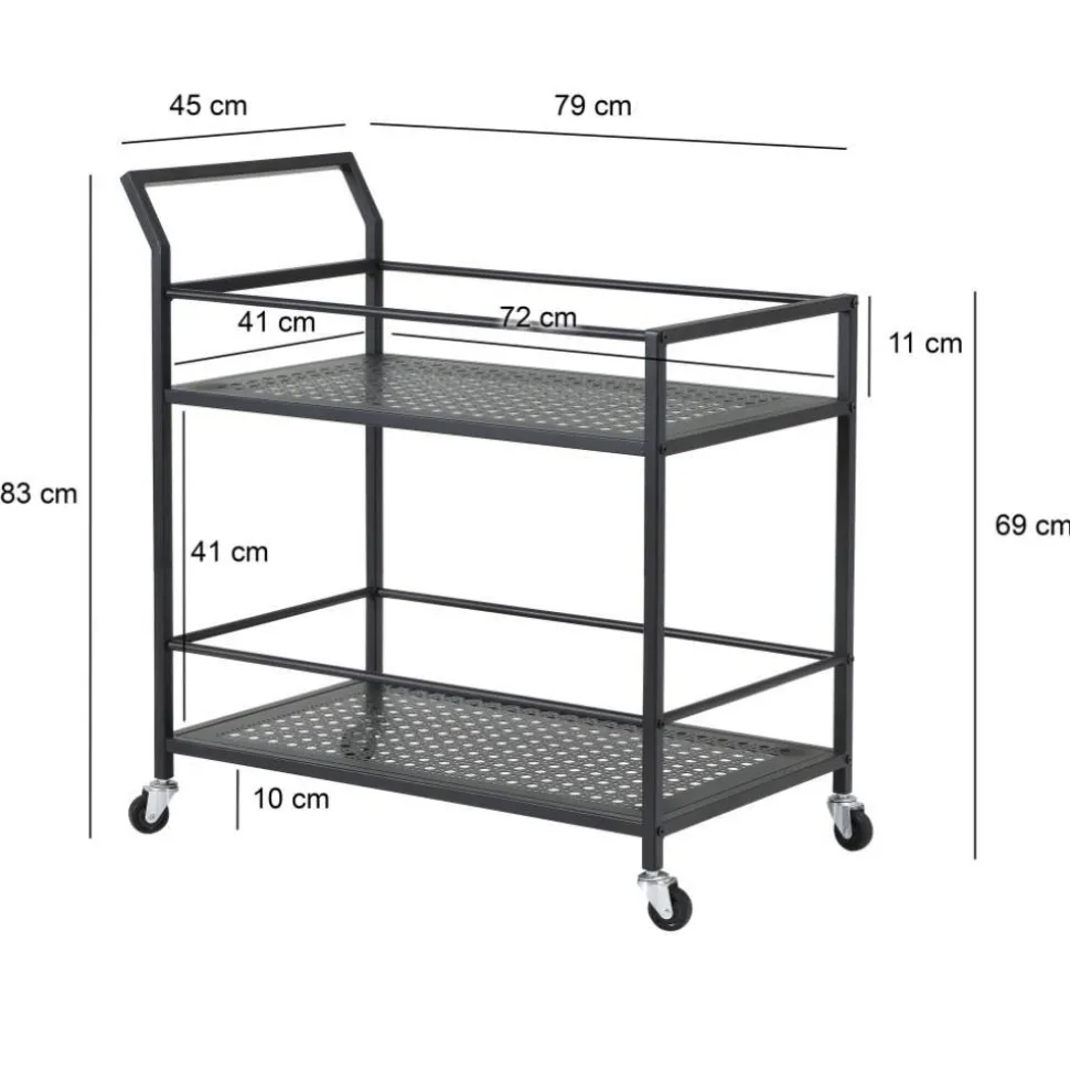 Design-Küchenwagen in Schwarz - Panfreda
