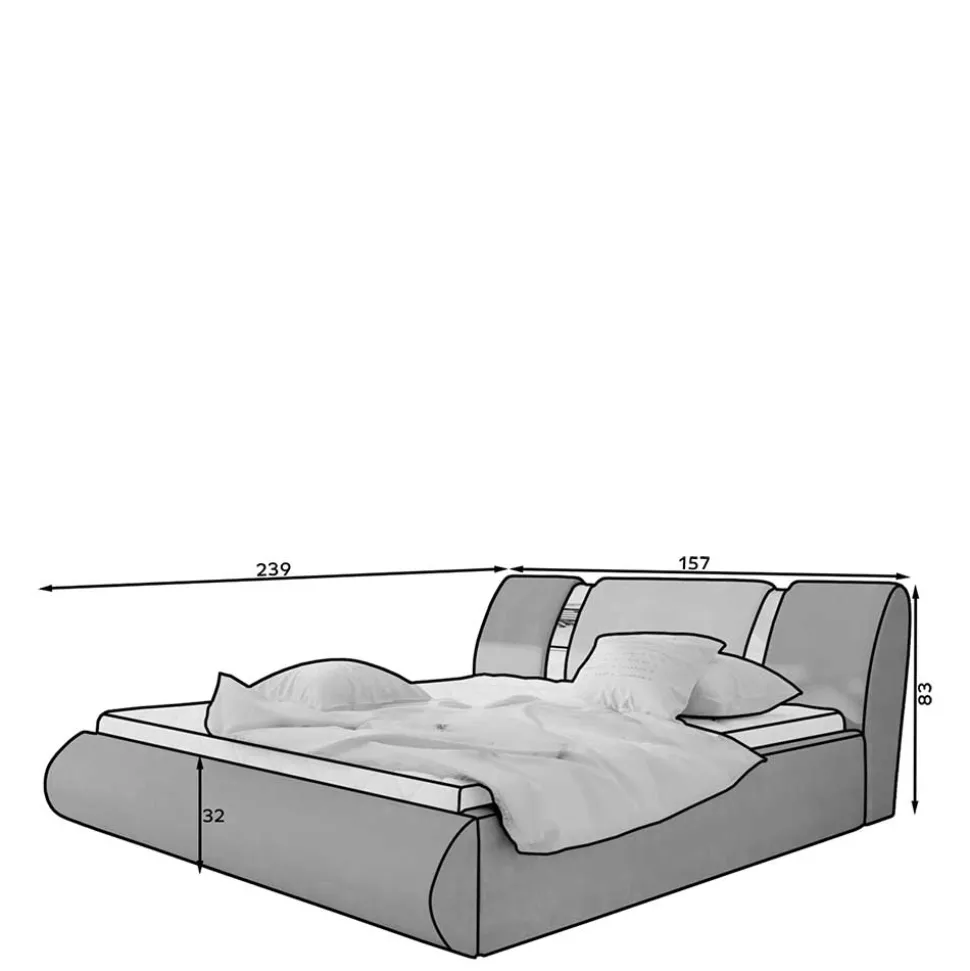 Design-Polsterbett inklusive Lattenrost - Cioara