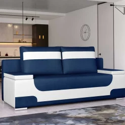 Design-Schlafcouch in Dunkelblau und Weiß - Sella