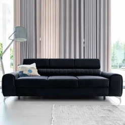 Design-Schlafsofa in Blauschwarz Samt - Harvests