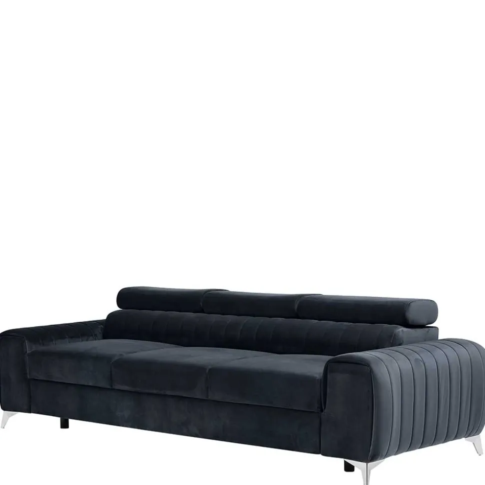 Design-Schlafsofa in Blauschwarz Samt - Harvests