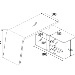 Designschreibtisch Owiconta in Weiß