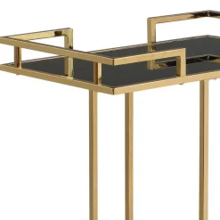 Design-Servierwagen in Schwarz Glas - Ranieros