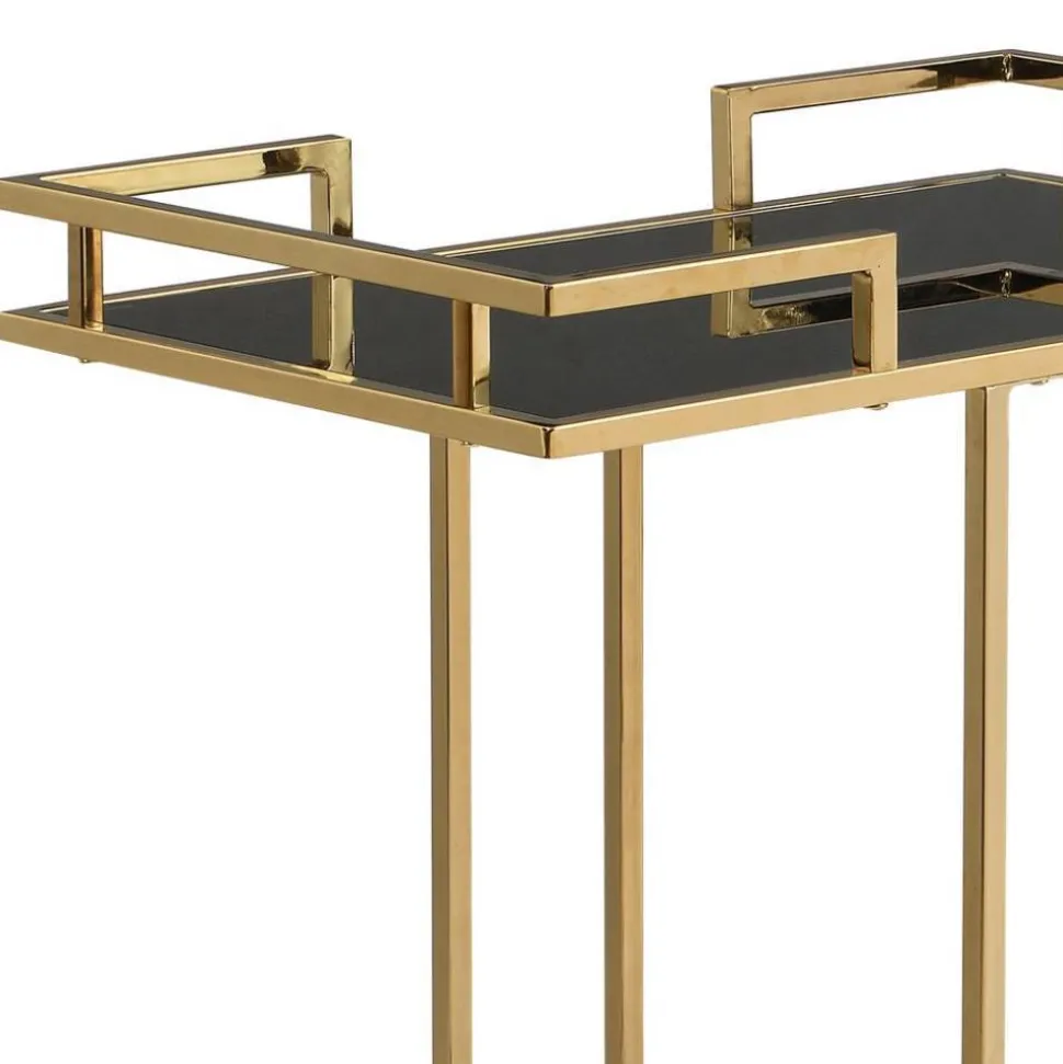 Design-Servierwagen in Schwarz Glas - Ranieros