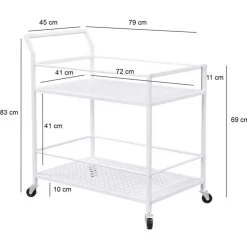 Design-Servierwagen in Weiß - Marian