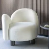 Designsessel mit einer Armlehne in Weiß Boucle - Cisterna