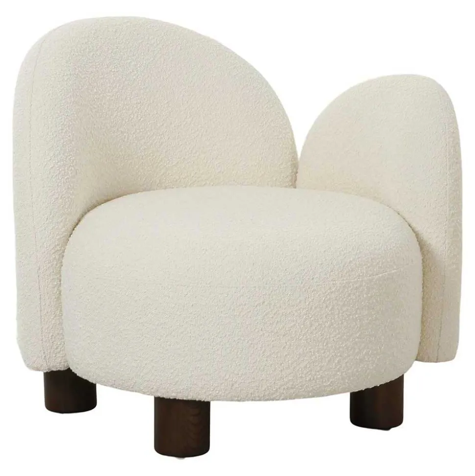 Designsessel mit einer Armlehne in Weiß Boucle - Cisterna