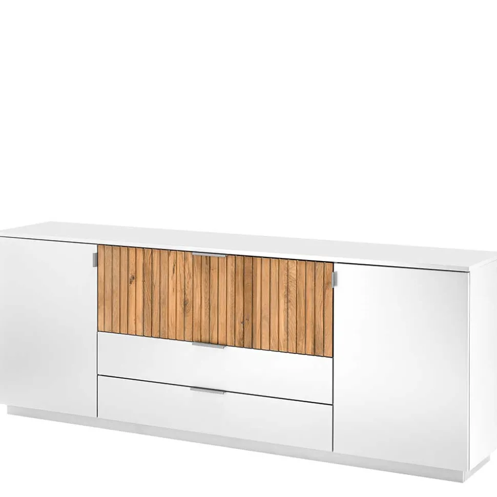 Design-Sideboard in Weiß mit Eiche Bianco - Miloris