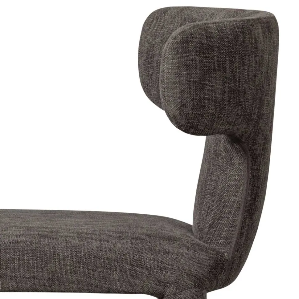 Designstühle in Dunkelbraun Stoff - Mestecan (2er Set)