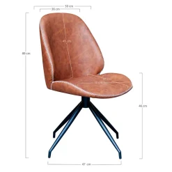 Designstuhl in Cognac Braun - Fantyna (2er Set)