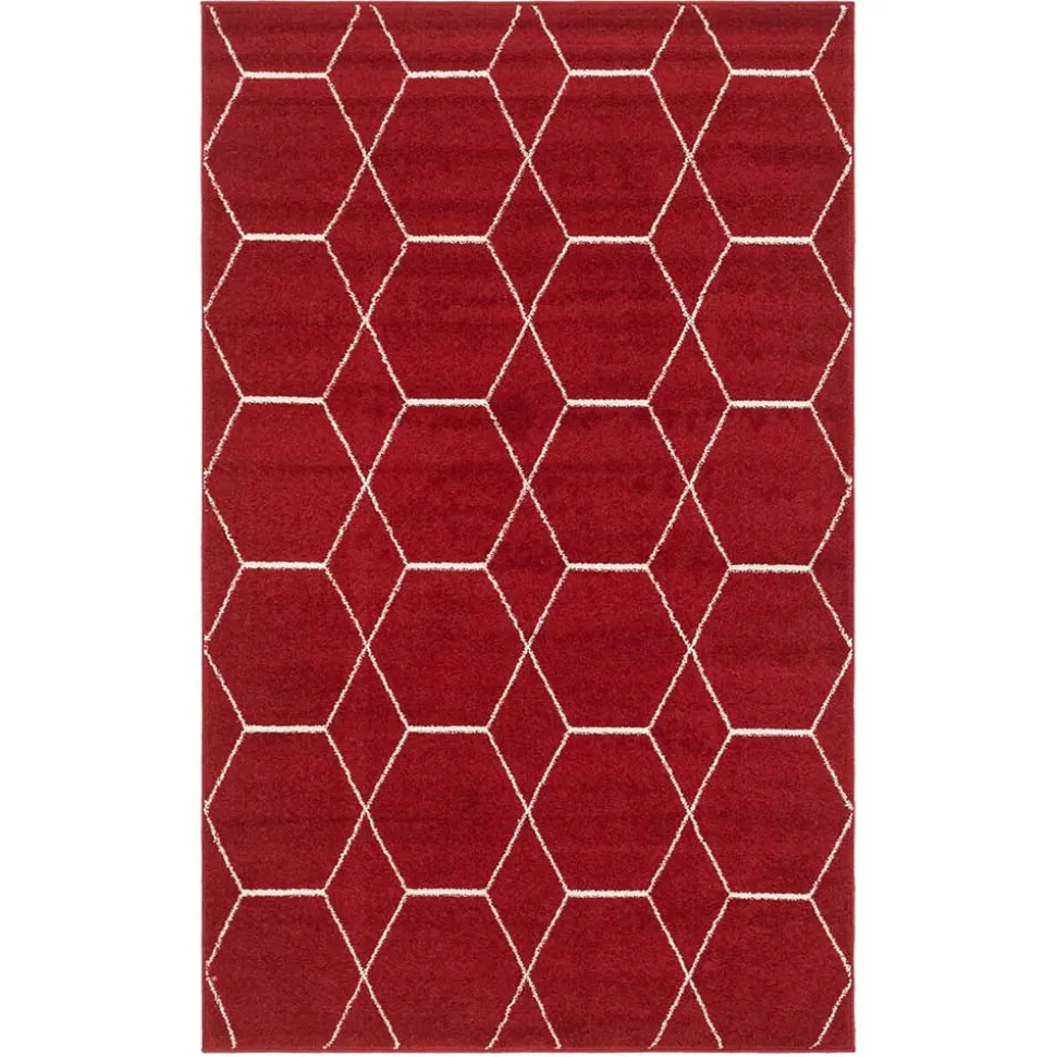 Designteppich in Rot und Creme - Kermita