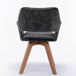 Design-Tischsessel in Anthrazit Samt - Tiamo (2er Set)