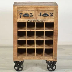 Design-Weinregal Indri aus Mangoholz