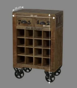 Design-Weinregal Indri aus Mangoholz